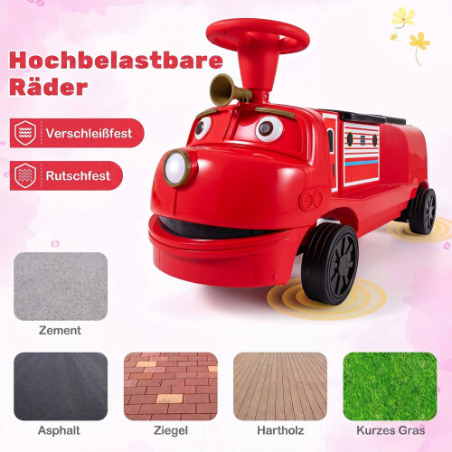 Children's 12V Electric Ride-On Car, Red, 2 Seats, Train Design 1