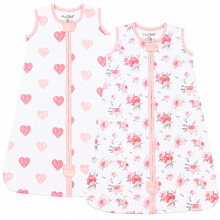 Organic Cotton Baby Sleeping Bag 2.5 TOG Wearable Blanket Sleep Sack 2-Pack