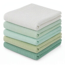 GSrenyu 5 Pack Baby Muslin Cloths Muslin Squares Burp Cloths 60x60cm