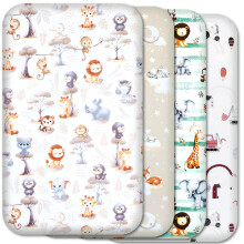 Next to Me Crib Sheets 83x50cm – 100% Pure Cotton, Soft & Breathable Baby Bedding Set, 4-Pack Snug Fitted Baby Sheets for Bedside Cribs (83x50cm, SE