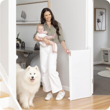 Indoor Outdoor Ultimate Retractable Safety Gate, 98cm Tall, Extends to 2m Wide, Extra Wide Stair Gate for Babies and Pets, One-Handed Operation, Wall