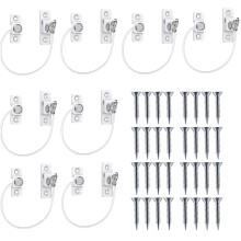 HOMGEN 8PACK Cable Window Restrictors Locks with Keys & Self-Tapping Screws
