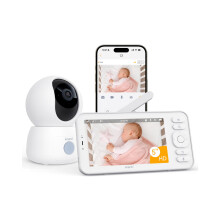 ARENTI 2K Wifi Video Baby Monitor with App,5 Inch Display,3350mAh Battery,355 PTZ Baby Camera,Night Vision,Two -Way Audio,Motion Detection