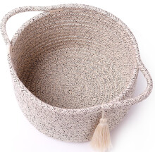 Zelura Small Gift Basket Empty to Fill, Gift Bag & Ribbon, Natural Beige