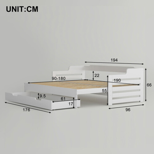 HOMAIRE White Solid Wood Daybed with Trundle 1