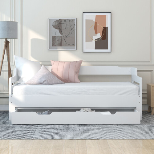 HOMAIRE White Solid Wood Daybed with Trundle 2