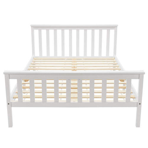 HOMAIRE White Solid Wood Double Bed 4ft6 2