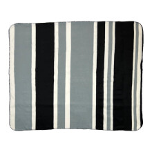 AA Travel Fleece Blanket AA3423 - 100% Lightweight Polyester 150cm x 120cm Black White Grey Stripes