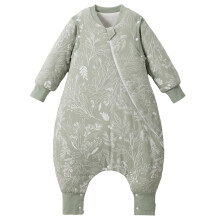 Duomiaomiao 2.5 TOG Baby Sleeping Bag with Legs, 100% Cotton Winter Sleeping Bag with Feet Removable Sleeves for 6-12 Months, Plant