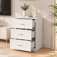 White 4-Drawer Chest of Drawerst  Bedroom Cabinet