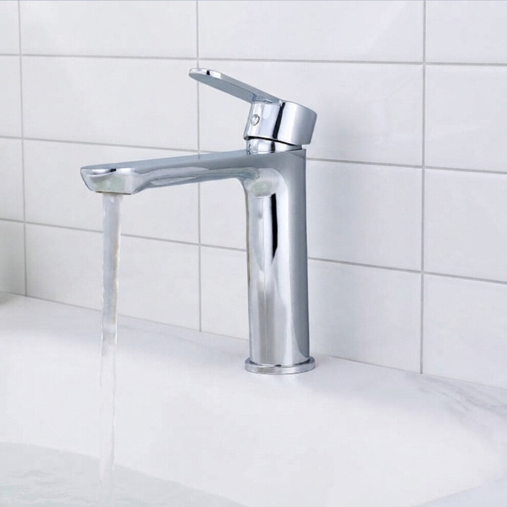 Nes Home Modern Chrome Bathroom Single Lever Mono Basin Mixer Tap