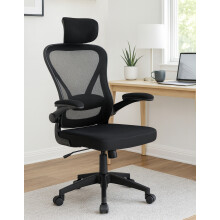 Litton Black Home Office Chair Mesh Back Ergonomic Computer Desk Swivel Chair