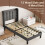 (3ft Single) Bed Frame with Linen Upholstered Tufted Headboard & Type-C and USB ports 6