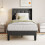 (3ft Single) Bed Frame with Linen Upholstered Tufted Headboard & Type-C and USB ports 10