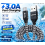 USB A to Type C 6A 100W Cable 1M Black White 3