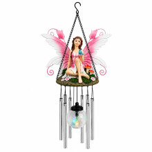 Solar Powered Fairy Wind Chime Colour Changing LED Crackle Ball G-0144