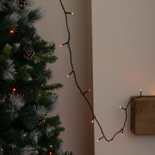 50m 500 LED Multi-Action Christmas String Lights in Antique White & Red