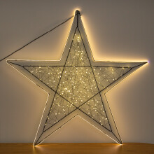 80cm Light up Halo Christmas Star Decoration with Warm White LEDs