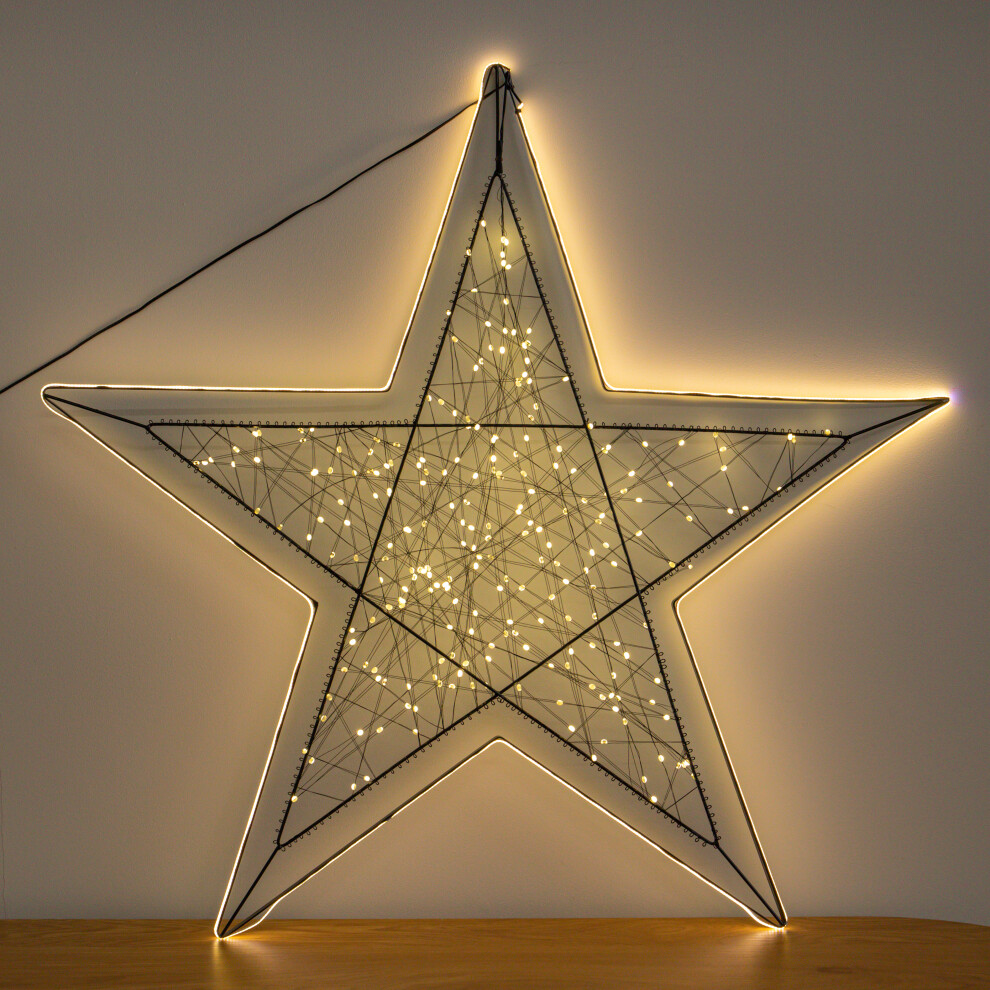 Light/White 80Cm Up Halo Christmas Star Decoration With Warm Leds - Image 3