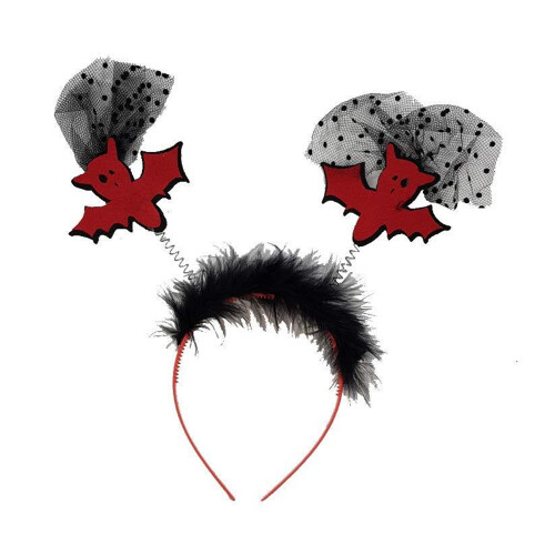 Halloween Head Bopper Headband (Red/Bats)