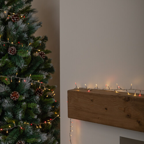 Premier 25m 1000 LED TreeBrights Christmas String Lights in Red & Warm White on Clear Cable 1