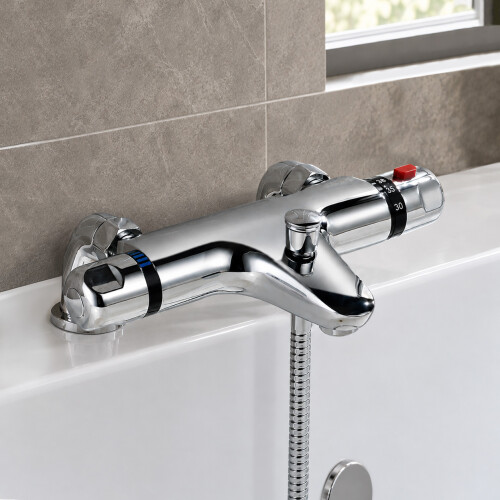 NES Home Winstead Deck Mounted Thermostatic Bath Shower Mixer Tap