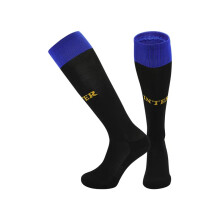 (Inter Milan Black) 26-27 New Kids Football Grip Socks & Long Football Training Socks - Breathable Cushioned Socks Children & Youth