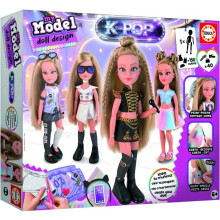 Kreatives Mode-Set - EDUCA - Mein K-Pop Modell - Über 150 Looks - Gelenkige Puppe - Ab 6 Jahren