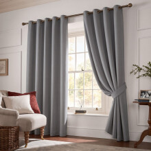 (Light Grey, 66x90 Inches (Long Window Pair)) Curtains Blackout Eyelet Ringtop Ready made Drapes with tiebacks