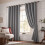 (Light Grey, 66x54 Inches (Medium Window Pair)) Curtains Blackout Eyelet Ringtop Ready made Drapes with tiebacks 1