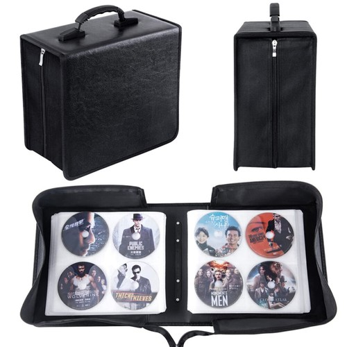 128/400 Capacity CD DVD Wallet,Lightweight Storage Organizer with Handle for Car 2