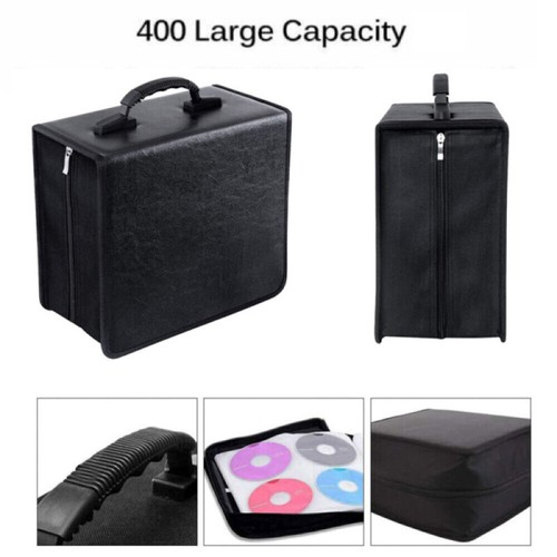 128/400 CD DVD Wallet Storage Case, Portable Disc Organizer with Carry Handle 1