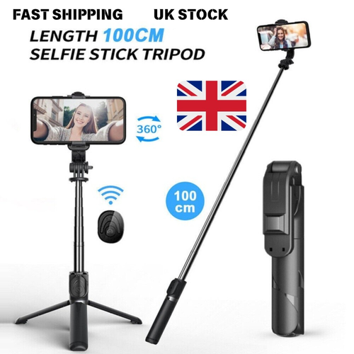 Foldable Selfie Stick with Tripod & Bluetooth Remote, 360Â Rotation Phone Holder 2