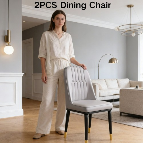 86cm High Set of 2 Grey Dining Chairs, Compact Small Space Chairs for Kitchen 1