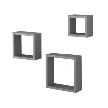 Grey Cube Shelves Set of 3 Wall Hanging - G-0018