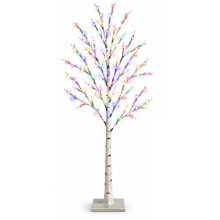 1.5m LED Birch Tree 64 Multi Coloured Lights Indoor Outdoor