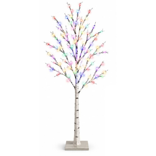 1.5m LED Birch Tree 64 Multi Coloured Lights Indoor Outdoor