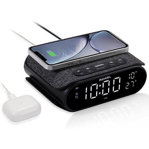 Roxel Alarm Clock With Fast Wireless Charging W/ Night Light - FREE SHIPPING - Roxel