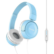 Roxel RX110 Blue Lightweight On Ear Wired Foldable Headphones with Mic
