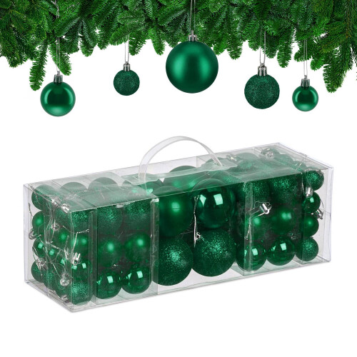 Christbaumkugeln-Set, 76-teilig - Matt, Glänzend, Glitzernd 1