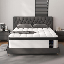 LETMOON 4FT6 Double Mattress, 25cm Pocket Sprung & Memory Foam Hybrid Bed
