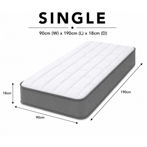 Starlight Beds Grey Tile Single Mattress - 90x190x18cm 2