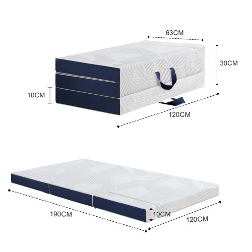 Hiimgo Folding Mattress,Small Double Memory Foam Mattress,120x190x10cm 2