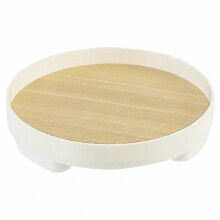 Dekoratives Tablett, kleines rundes Tablett, dekoratives Tablett für Zuhause, Badezimmer, dekoratives Tablett aus Holz