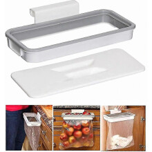 Trash Rack,2 Kitchen Trash Can Cabinet Door Hanging Trash Hanger Hanging Bin Bag Holder With Lid Portable Hanging Rubbish Bag