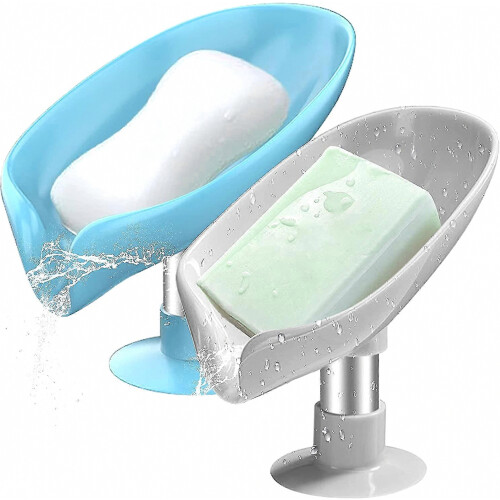 2pcs Self Draining Soap Dishes Holder,premium Silicone Soap Dish Bar Soap Holder