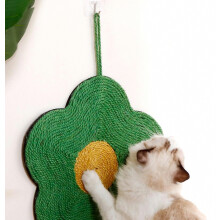 Griffoir pour chat en sisal résistant à l'usure, grand format, forme mignonne, motif floral vert