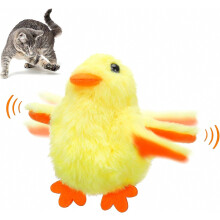 Petit canard jaune en peluche, chat vibrant interactif rechargeable
