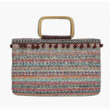 Borsa a tracolla vintage da donna in paglia intrecciata con nappe, ideale per lo shopping, casual, da spiaggia o per le vacanze, di grande capacità.