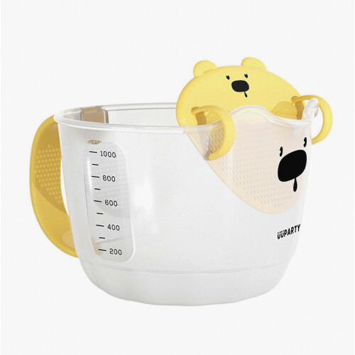 Measuring Cup Bear Shape Egg Beater with Filter Food Grade PP Draining Cup Rice And Fruit Basket Washing Tools
